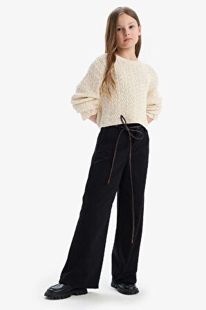 Kız Çocuk Wide Leg Geniş Paça Pamuklu Pantolon