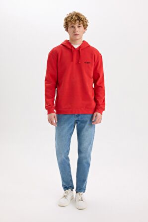 DeFacto Regular Fit Kapüşonlu Atatürk Baskılı Sweatshirt D2693AX24AURD172