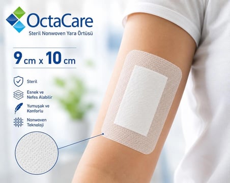 Octacare Esnek Steril Nonwoven Yara Örtüsü 9cm×10cm (5 Adet)