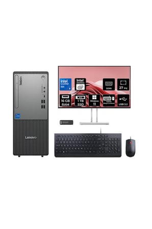 ThinkCentre Neo 50T G6 Ultra 5 225 16GB 1TB SSD W11P Masaüstü Bilgisayar + 27" Monitör