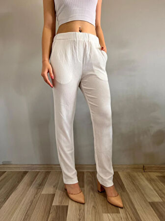 Kadın Dar Paça Bürümcük Kumaş Pantolon