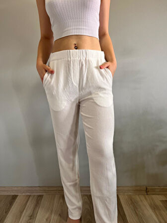 Kadın Dar Paça Bürümcük Kumaş Pantolon