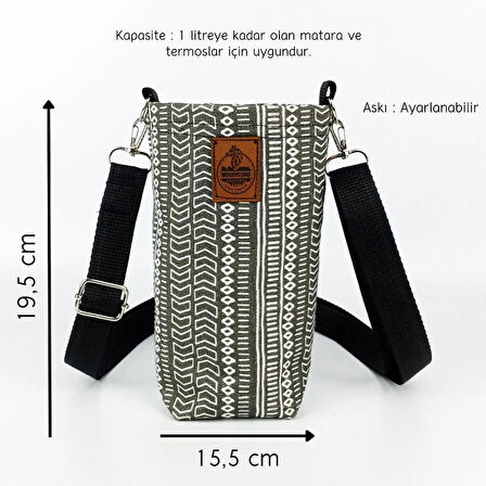  Woodycord 1 Litrelik Matara Kılıfı Su Şişesi Taşıma Çantası Water Bottle Bag