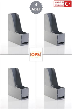 OPS MG 101 MAGAZİNLİK 4'LÜ SET A4 DEMONTE PLASTİK DİKEY KLASÖR ARŞİV KUTUSU ORGANİZER SAKLAMA DEPOLAMA