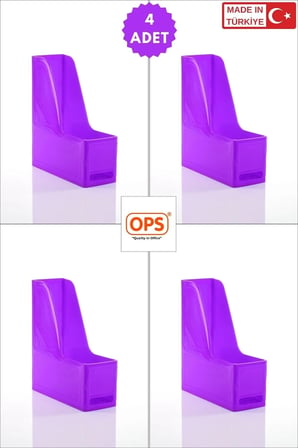 OPS MG 101 MAGAZİNLİK 4'LÜ SET A4 DEMONTE PLASTİK DİKEY KLASÖR ARŞİV KUTUSU ORGANİZER SAKLAMA DEPOLAMA