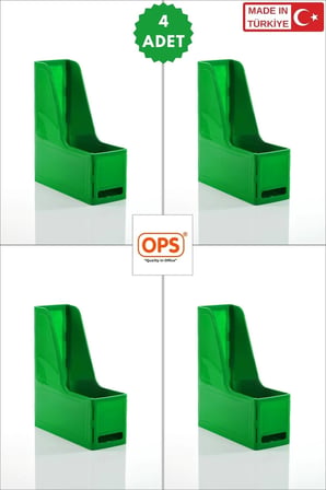 OPS MG 101 MAGAZİNLİK 4'LÜ SET A4 DEMONTE PLASTİK DİKEY KLASÖR ARŞİV KUTUSU ORGANİZER SAKLAMA DEPOLAMA