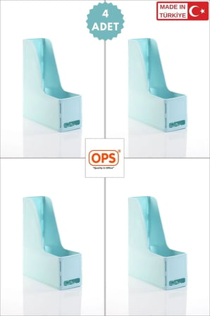 OPS MG 101 MAGAZİNLİK 4'LÜ SET A4 DEMONTE PLASTİK DİKEY KLASÖR ARŞİV KUTUSU ORGANİZER SAKLAMA DEPOLAMA