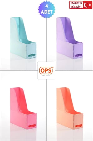 OPS MG 101 MAGAZİNLİK 4'LÜ SET A4 DEMONTE PLASTİK DİKEY KLASÖR ARŞİV KUTUSU ORGANİZER SAKLAMA DEPOLAMA