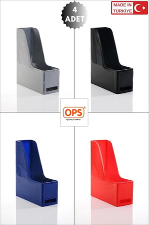 OPS MG 101 MAGAZİNLİK 4'LÜ SET A4 DEMONTE PLASTİK DİKEY KLASÖR ARŞİV KUTUSU ORGANİZER SAKLAMA DEPOLAMA