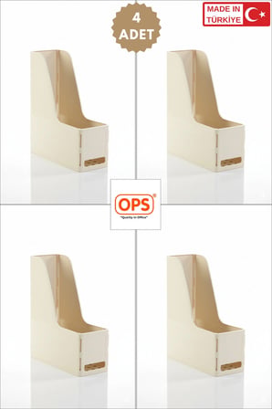 OPS MG 101 MAGAZİNLİK 4'LÜ SET A4 DEMONTE PLASTİK DİKEY KLASÖR ARŞİV KUTUSU ORGANİZER SAKLAMA DEPOLAMA