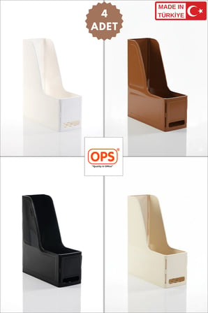 OPS MG 101 MAGAZİNLİK 4'LÜ SET A4 DEMONTE PLASTİK DİKEY KLASÖR ARŞİV KUTUSU ORGANİZER SAKLAMA DEPOLAMA