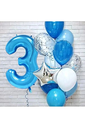 Mavi Yaş Balon Set -1-2-3-4-5-6-7-8-9