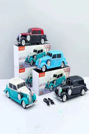 WS-1934 Pontiac Sedan Diecast Araba Bluetooth Hoparlör Işıklı, FM Radyo ve USB Destekli Müzik Kutusu