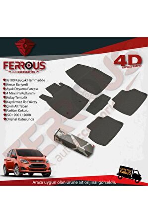 Ford C Max 4d Havuzlu Kauçuk Paspas 2010 Ve Üstü Siyah