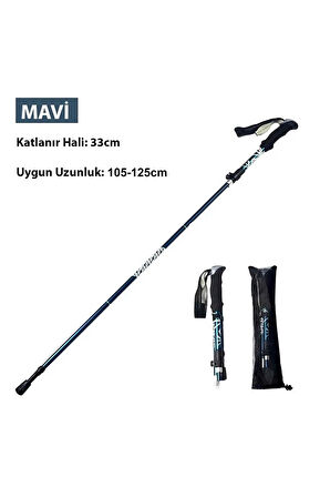 ShopFast Katlanabilir Yürüyüş Batonu Kayak Batonu Hafif  Alüminyum Trekking Tırmanma Baston Kamp