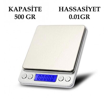 Dijital Hassas Terazi Tartı 500 gr./0.01 gr. I-2000 (3877)