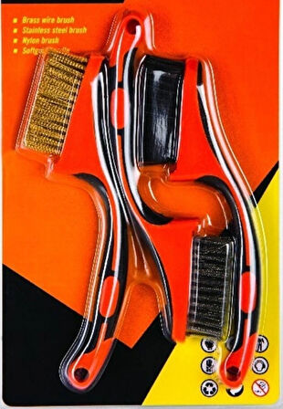 Dev Boy 3 Lü Detay Temizlik Fırça Seti  Araba -mutfak Ocak - Fayans Temizlik Fırça