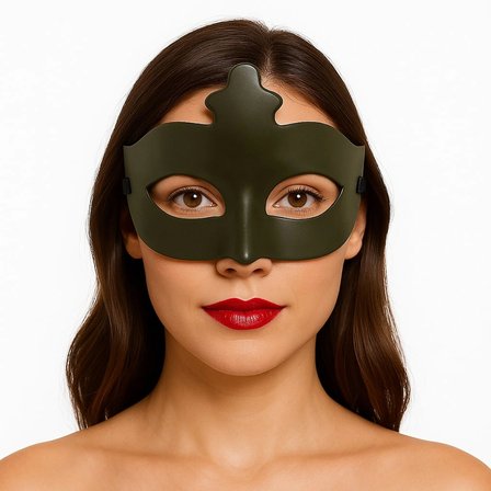 Çerçici Venedik Balo Maskesi Haki Yeşil Masquerade Kostüm Aksesuarı 5'li Paket