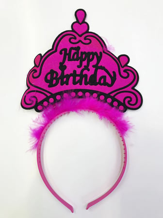 Happy Birthday Yazılı Neon Renk Taç 12 Adet