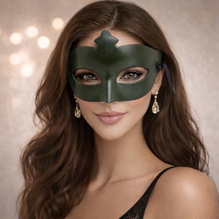 Çerçici Gizemli Masquerade Maskesi Haki Yeşil 5'li Paket