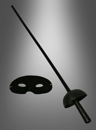 Zorro Kostüm Plastik Aksesuar Seti – Maske Ve Kılıç (67 Cm)