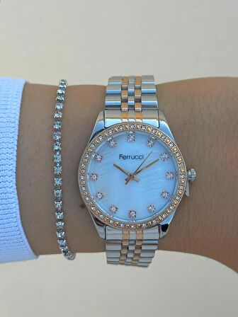 FRC.FT.1.113 Ferrucci Çelik Kordon 30 Mt Suya Dayanıklı Yeni Sezon Şık Tasarım Kadın Kol Saati