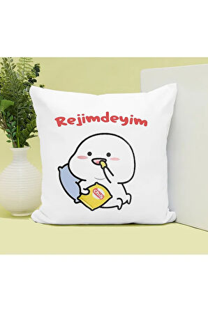 Rejimdeyim Baskılı Kupa ve Yastık Hediyelik Set Arkadaşa Hediye