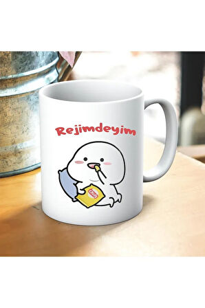 Rejimdeyim Baskılı Kupa ve Yastık Hediyelik Set Arkadaşa Hediye