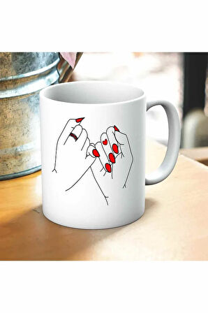 Can Cana Dostluk Baskılı Kupa ve Yastık Hediyelik Set Arkadaşa Hediye