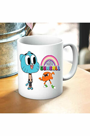 Gumball Darwin Baskılı Kupa ve Yastık Hediyelik Set Arkadaşa Hediye