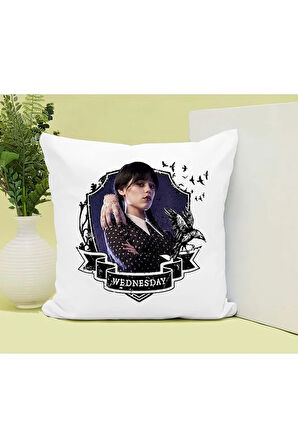 Wednesday Addams Baskılı Kupa ve Yastık Hediyelik Set Arkadaşa Hediye