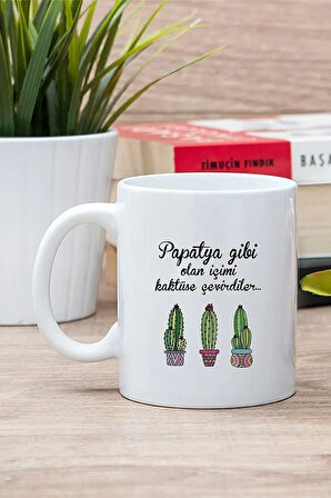Içimi Kaktüse Çevirdiler Beyaz Kupa Bardak Hd-b1001-339-be