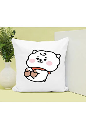 Bts Karakter Baskılı Kupa ve Yastık Hediyelik Set Arkadaşa Hediye