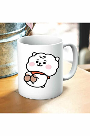 Bts Karakter Baskılı Kupa ve Yastık Hediyelik Set Arkadaşa Hediye