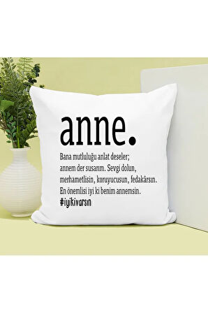 Anne Anlam Baskılı Kupa ve Yastık Hediyelik Set Hediye
