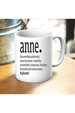 Anne Anlam Baskılı Kupa ve Yastık Hediyelik Set Hediye
