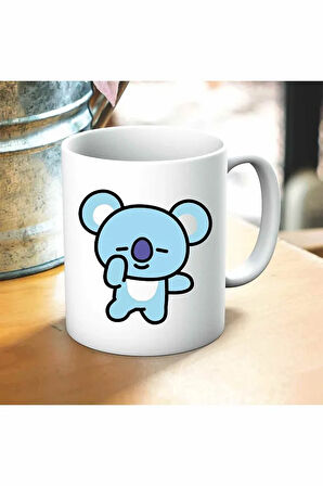 Bts Karakter Baskılı Kupa ve Yastık Hediyelik Set Arkadaşa Hediye