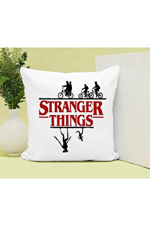 Stranger Things Baskılı Kupa ve Yastık Hediyelik Set Arkadaşa Hediye