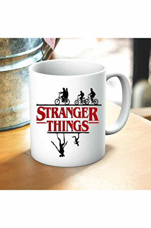 Stranger Things Baskılı Kupa ve Yastık Hediyelik Set Arkadaşa Hediye