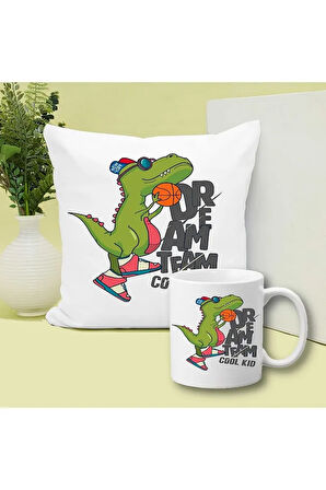Dream Team Baskılı Kupa ve Yastık Hediyelik Set Arkadaşa Hediye