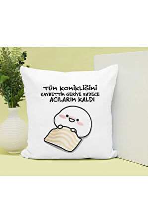 Acılarım Kaldı Geriye Baskılı Kupa ve Yastık Hediyelik Set Arkadaşa Hediye