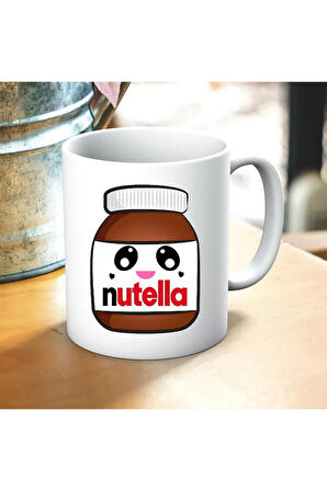 Nutella Kavanoz Baskılı Kupa ve Yastık Hediyelik Set Arkadaşa Hediye