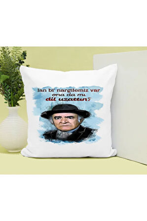 Yeşilçam Nargilemiz Var Baskılı Kupa ve Yastık Hediyelik Set Arkadaşa Hediye