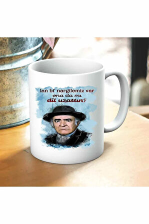 Yeşilçam Nargilemiz Var Baskılı Kupa ve Yastık Hediyelik Set Arkadaşa Hediye