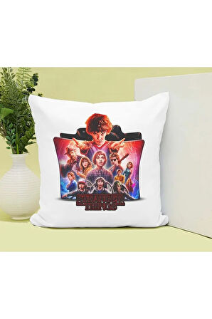 Stranger Things Baskılı Kupa ve Yastık Hediyelik Set Arkadaşa Hediye