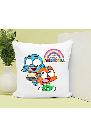 Gumball Darwin Baskılı Kupa ve Yastık Hediyelik Set Arkadaşa Hediye