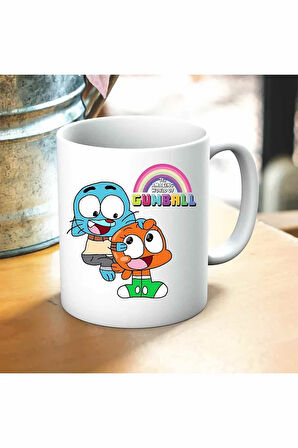 Gumball Darwin Baskılı Kupa ve Yastık Hediyelik Set Arkadaşa Hediye