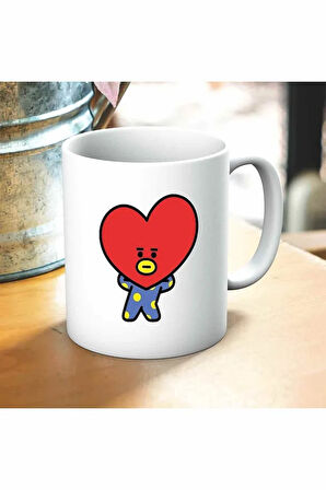 Bts Karakter Baskılı Kupa ve Yastık Hediyelik Set Arkadaşa Hediye