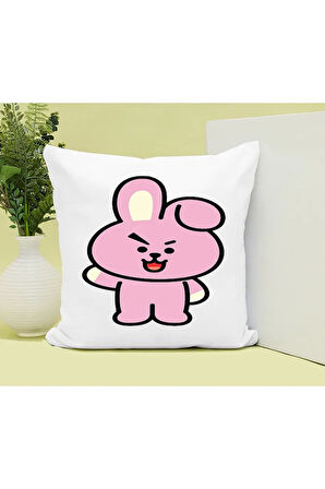 Bts Karakter Baskılı Kupa ve Yastık Hediyelik Set Arkadaşa Hediye