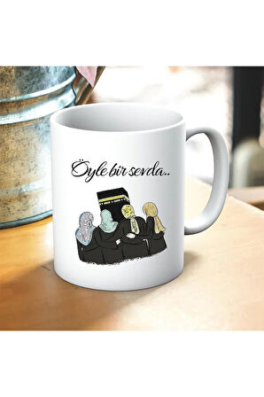 Sevdamız Öyle Bir Sevda Baskılı Kupa ve Yastık Hediyelik Set Arkadaşa Hediye